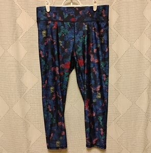 Terez Women's Blue Compression Leggings Wide Waistband Size XL